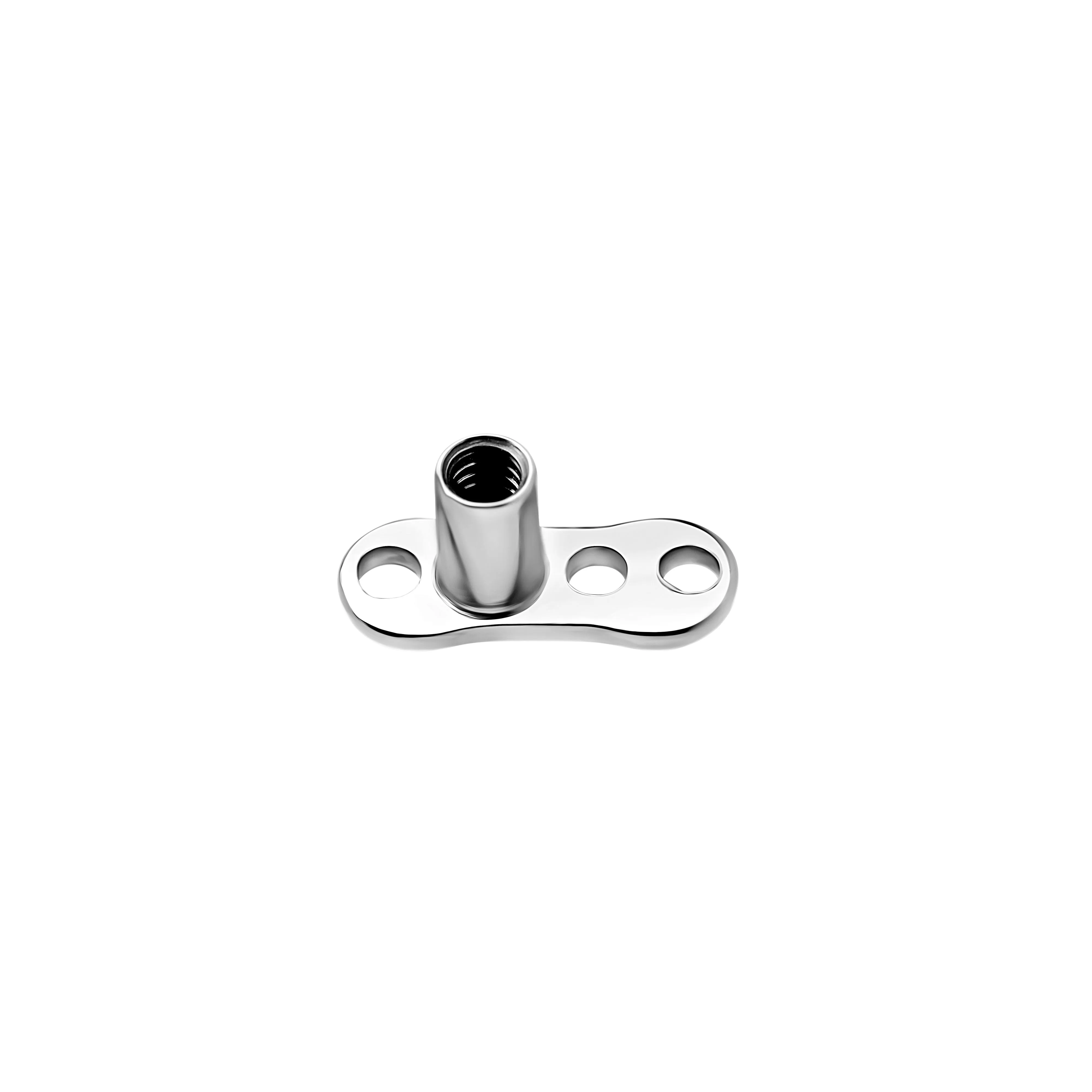 14g Steel Dermal Anchor with 2mm or 2.5mm Rise and 3-Hole Base — Price Per 1