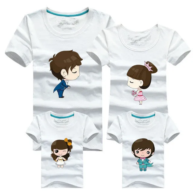 1pcs Family Look T Shirts 16 Colors 2016 Brand Summer Family Matching Clothes Dad & Mom & Son & Daughter Cartoon Family Outfits