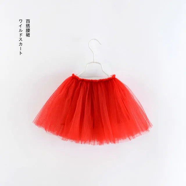 2017 New Summer Style Lovely Ball Gown Skirt  Girls Tutu Skirt Pettiskirt 7 Colors Girls Skirts for 2-7 Years Old Kids Skirt