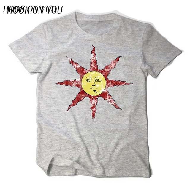 2017 Summer Fashion Men T-Shirts Dark Souls II 2 Arteries Praise The Sun Print T Shirt 100% Cotton Casual Clothes Cool Tops Tees