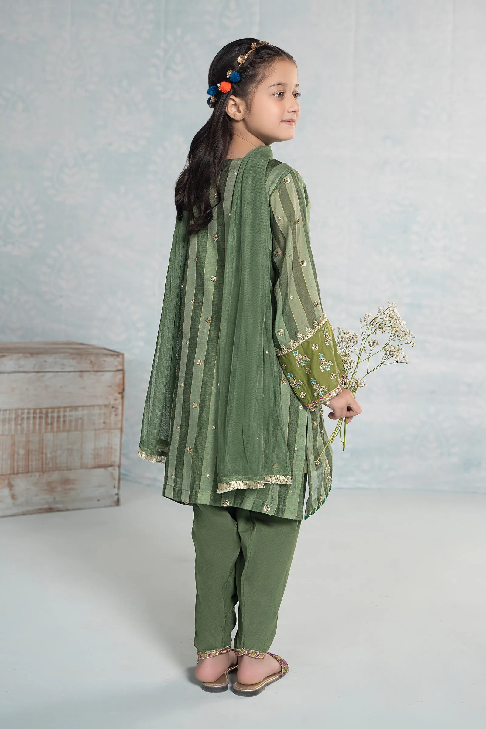 3 Piece Embroidered Yarn Dyed Suit | MKD-EF24-03