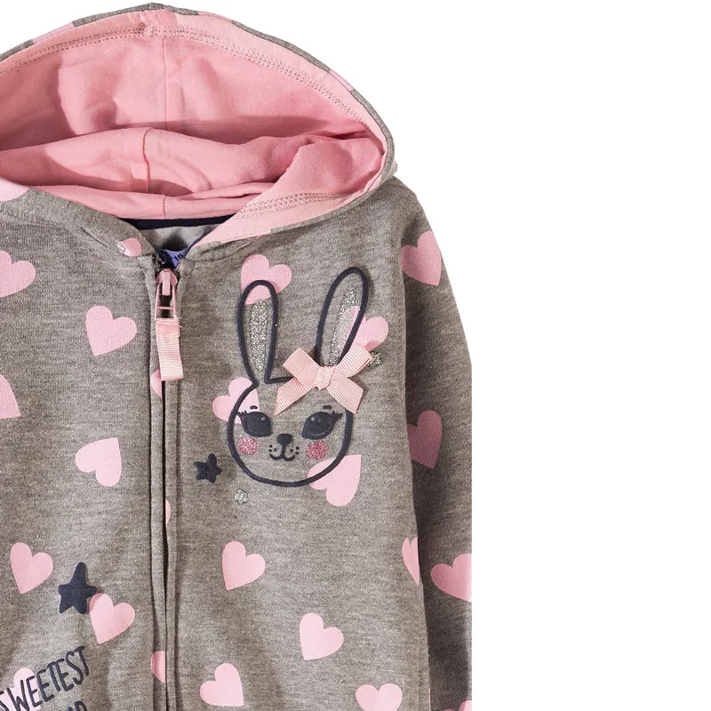 5.10.15 Grey Heart Bunny Hoodie 653