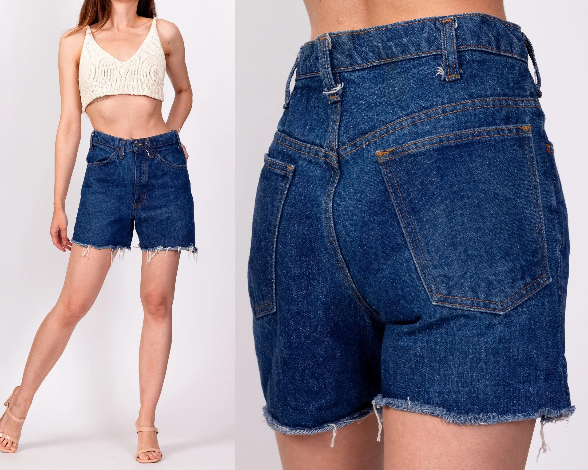 70s Cut Off Jean Shorts - Men's XS, Women's XS to Small