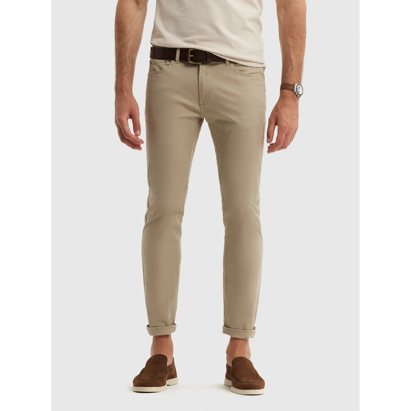 Beige Slim Fit Pants