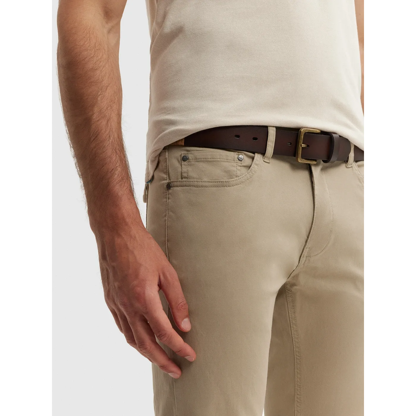 Beige Slim Fit Pants