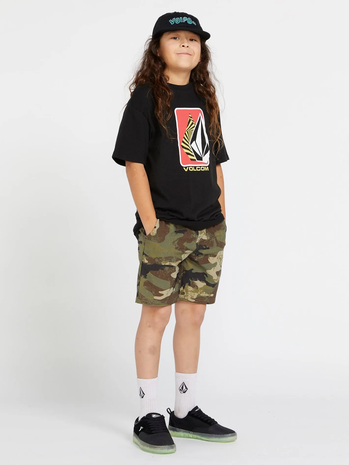 Big Boys Elastic Waist Printed Hybrid Shorts - Army Camo