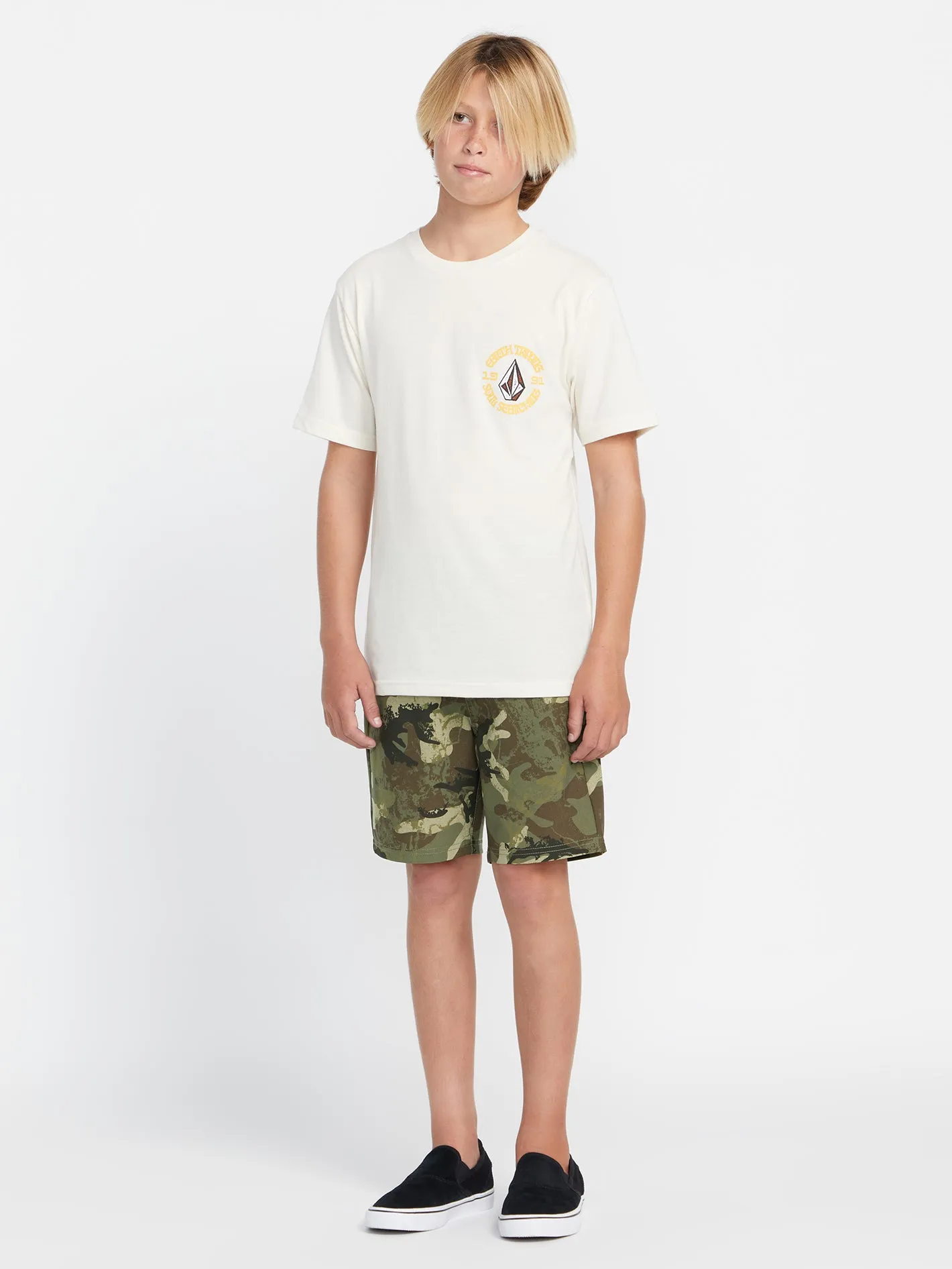 Big Boys Elastic Waist Printed Hybrid Shorts - Army Camo