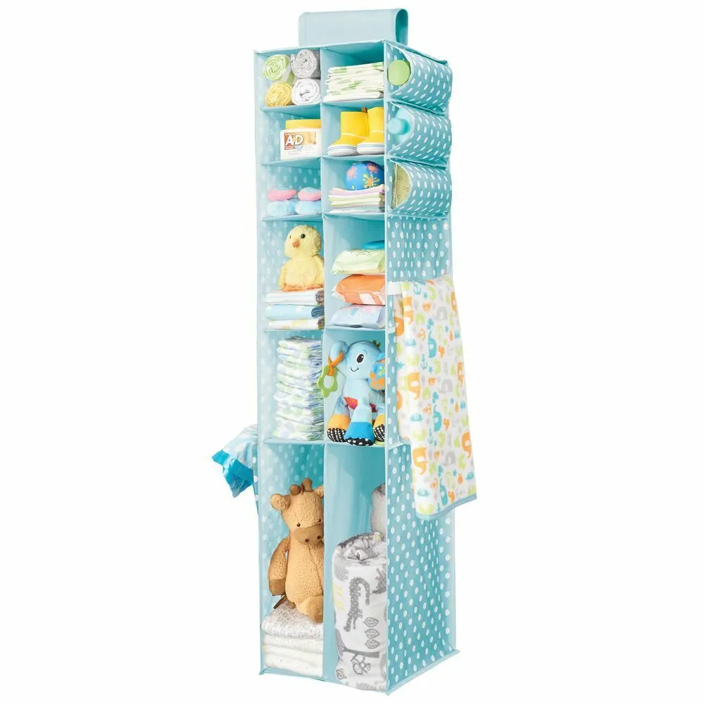 BlushBees® Kids Fabric Over Closet Rod Hanging Organizer, with 12 Shelves (Pack of 2)