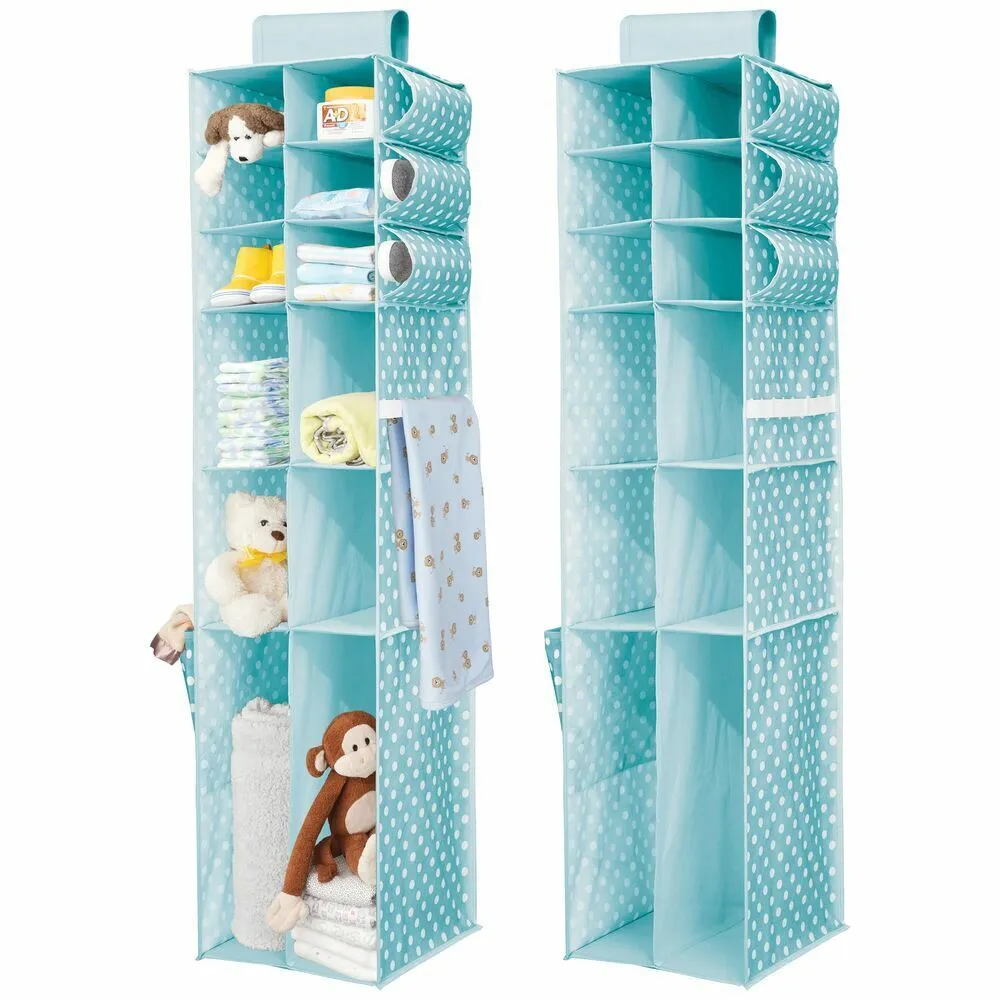 BlushBees® Kids Fabric Over Closet Rod Hanging Organizer, with 12 Shelves (Pack of 2)