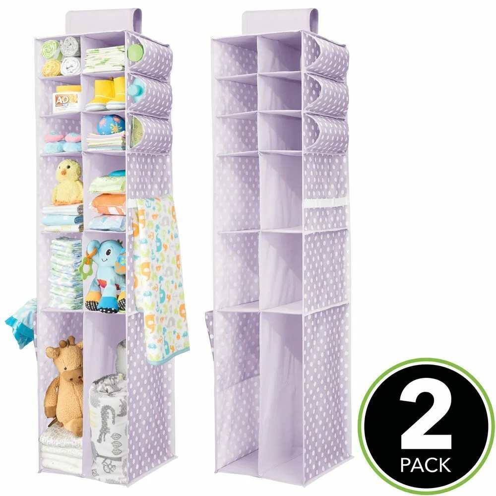 BlushBees® Kids Fabric Over Closet Rod Hanging Organizer, with 12 Shelves (Pack of 2)