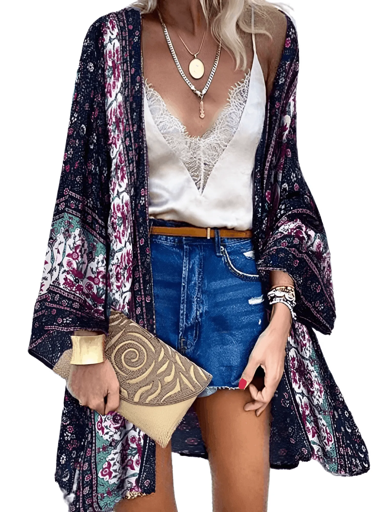 Bohemian Open Front Blouse Women's