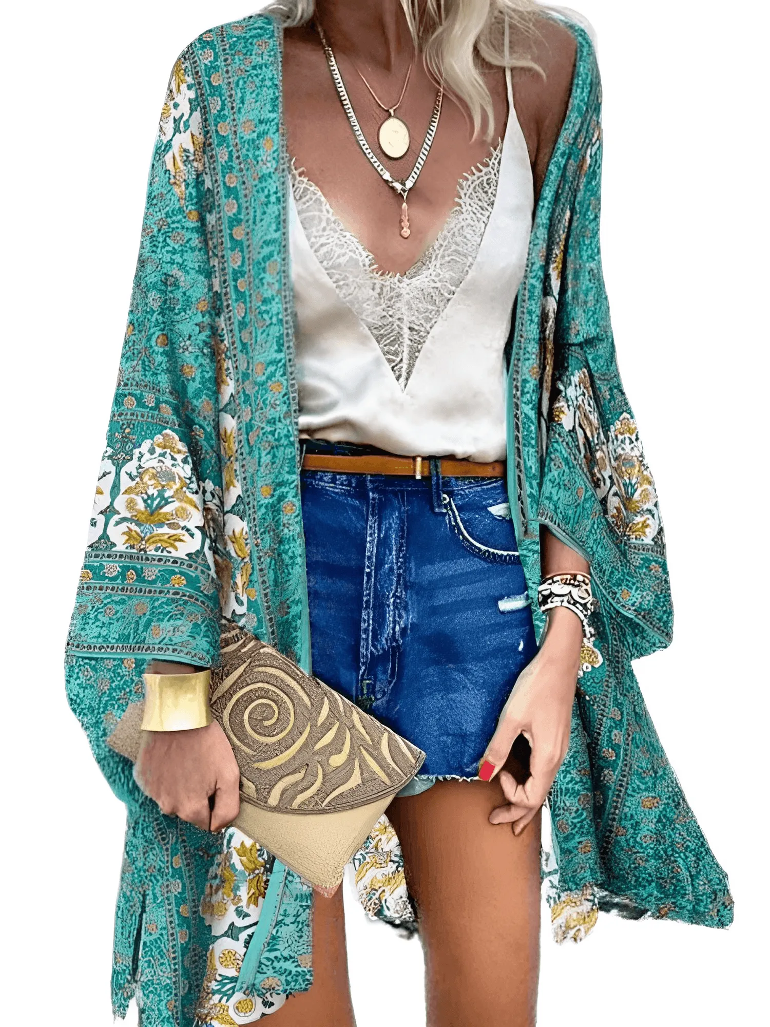 Bohemian Open Front Blouse Women's