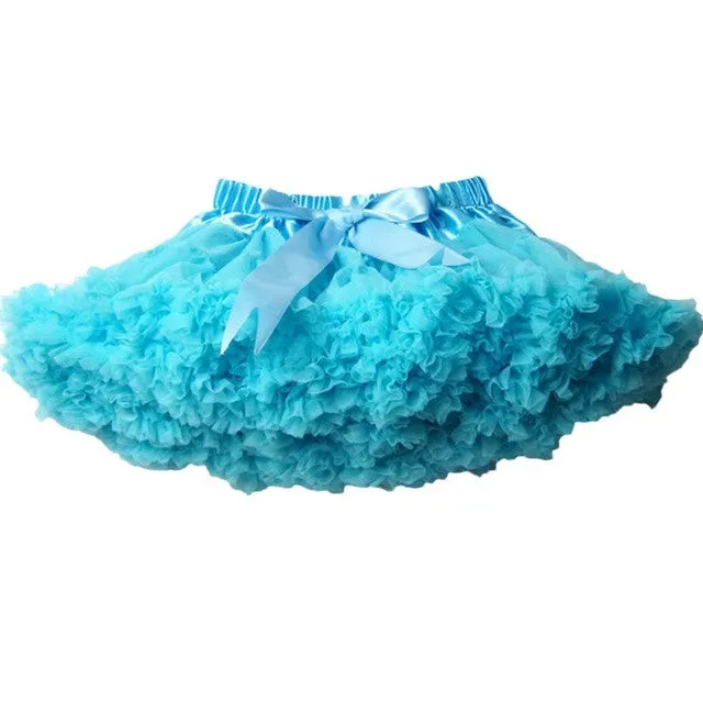 Buenos Ninos Girls Fluffy 2-18 Years Chiffon Pettiskirt Solid Colors tutu skirts girl Dance Skirt Christmas Tulle Petticoat