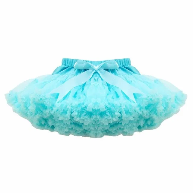 Buenos Ninos Girls Fluffy 2-18 Years Chiffon Pettiskirt Solid Colors tutu skirts girl Dance Skirt Christmas Tulle Petticoat