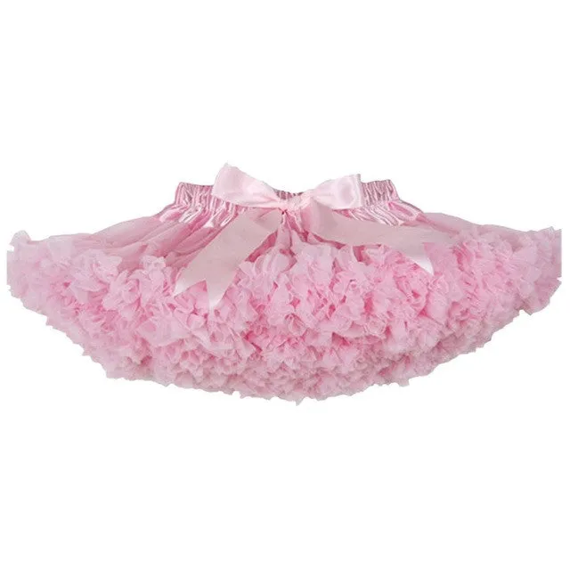 Buenos Ninos Girls Fluffy 2-18 Years Chiffon Pettiskirt Solid Colors tutu skirts girl Dance Skirt Christmas Tulle Petticoat