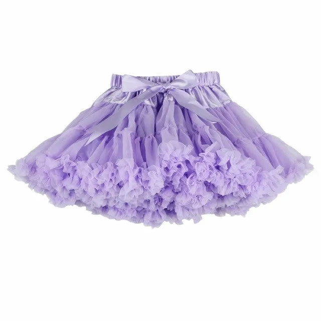 Buenos Ninos Girls Fluffy 2-18 Years Chiffon Pettiskirt Solid Colors tutu skirts girl Dance Skirt Christmas Tulle Petticoat