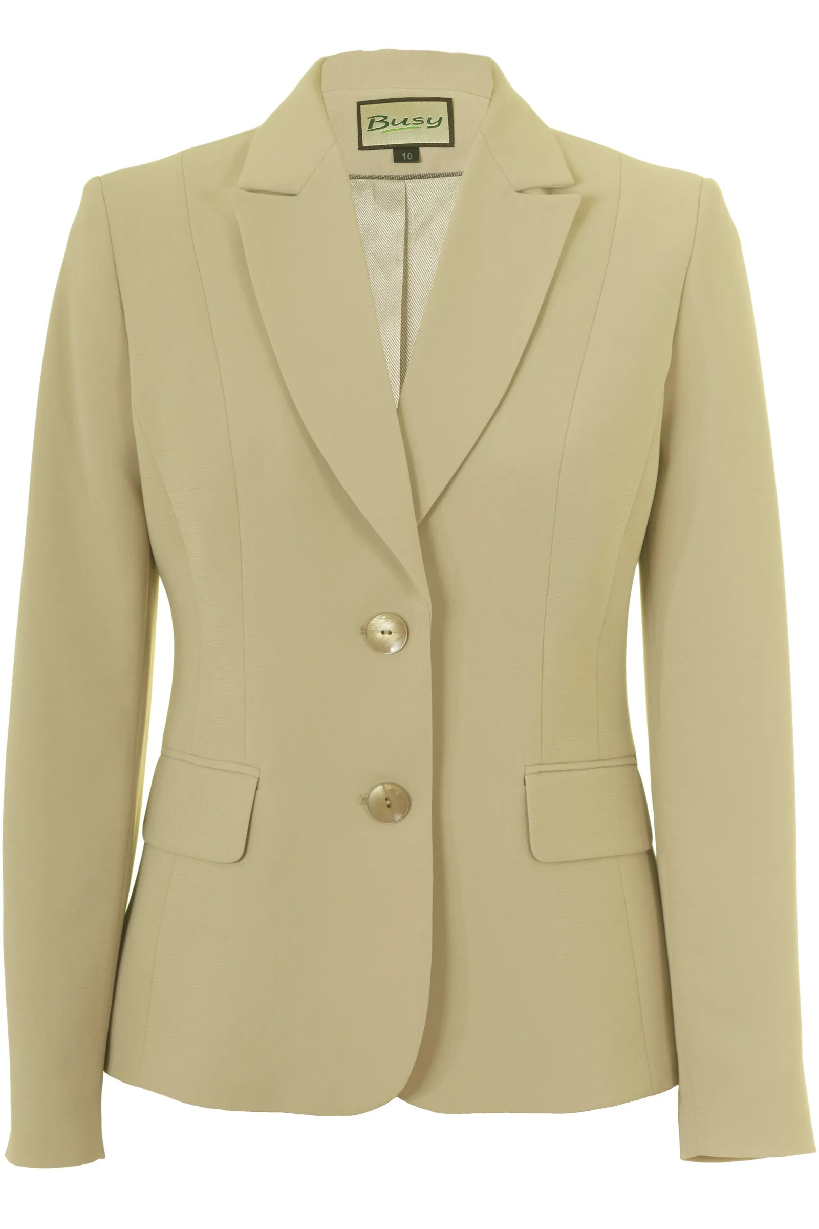 Busy Clothing Womens Beige Suit Jacket