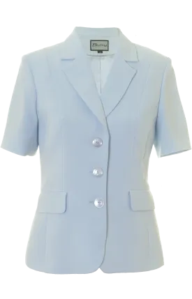 Busy Clothing Womens Light Blue Short Sleeve Jacket