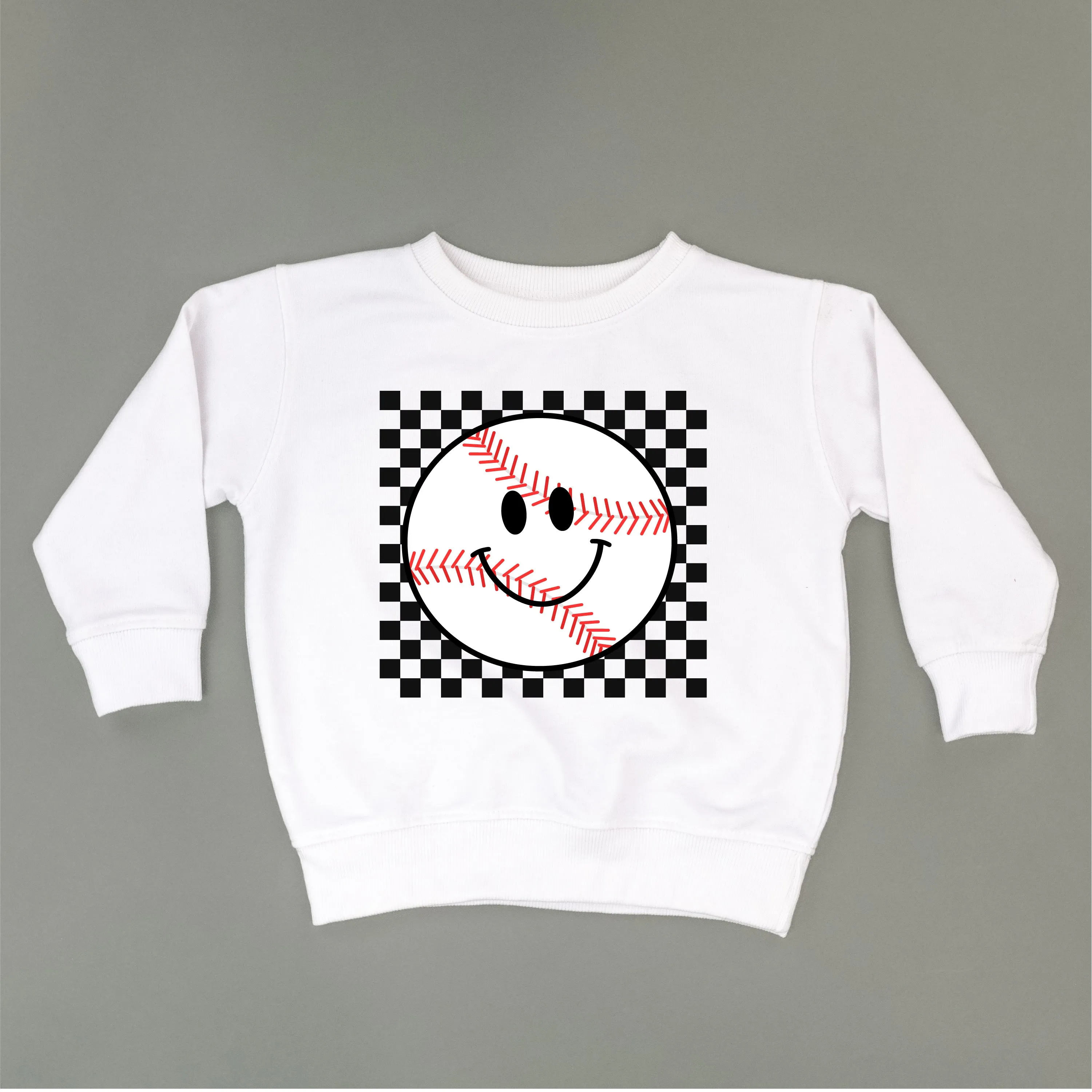 Checkers Smiley - Baseball - Child Sweater