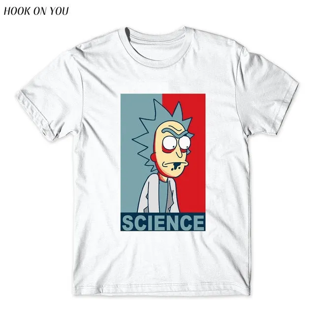 Cool Rick Morty men t shirt 2017 Summer Anime T-shirts Peace among worlds folk White Fitness Cartoon tee shirt homme