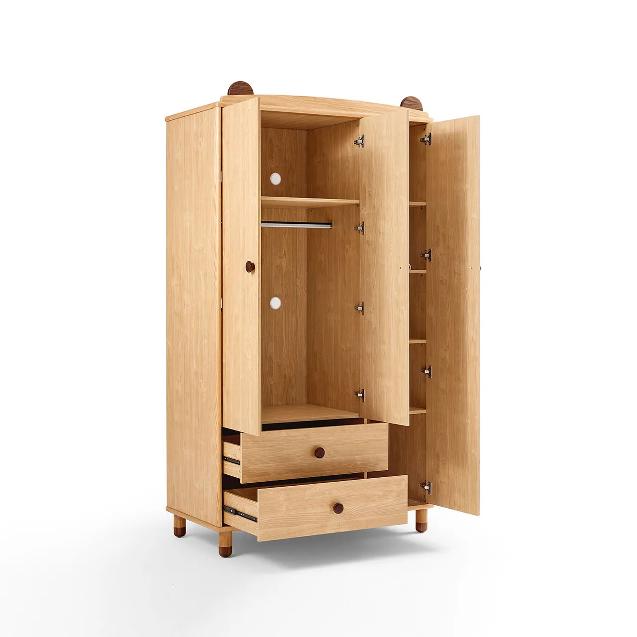 Dear Bear Kids Oak Wardrobe Closet