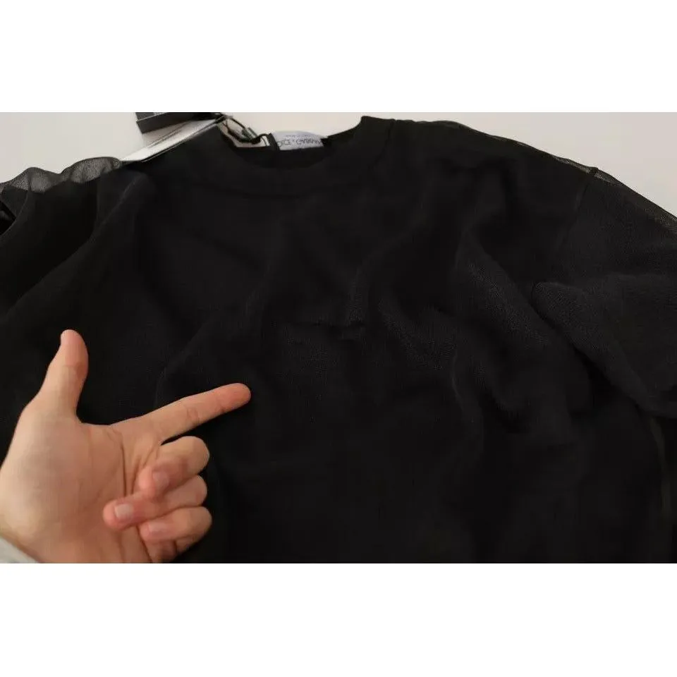 Dolce & Gabbana Black Logo Crewneck Long Sleeve Pullover Sweater