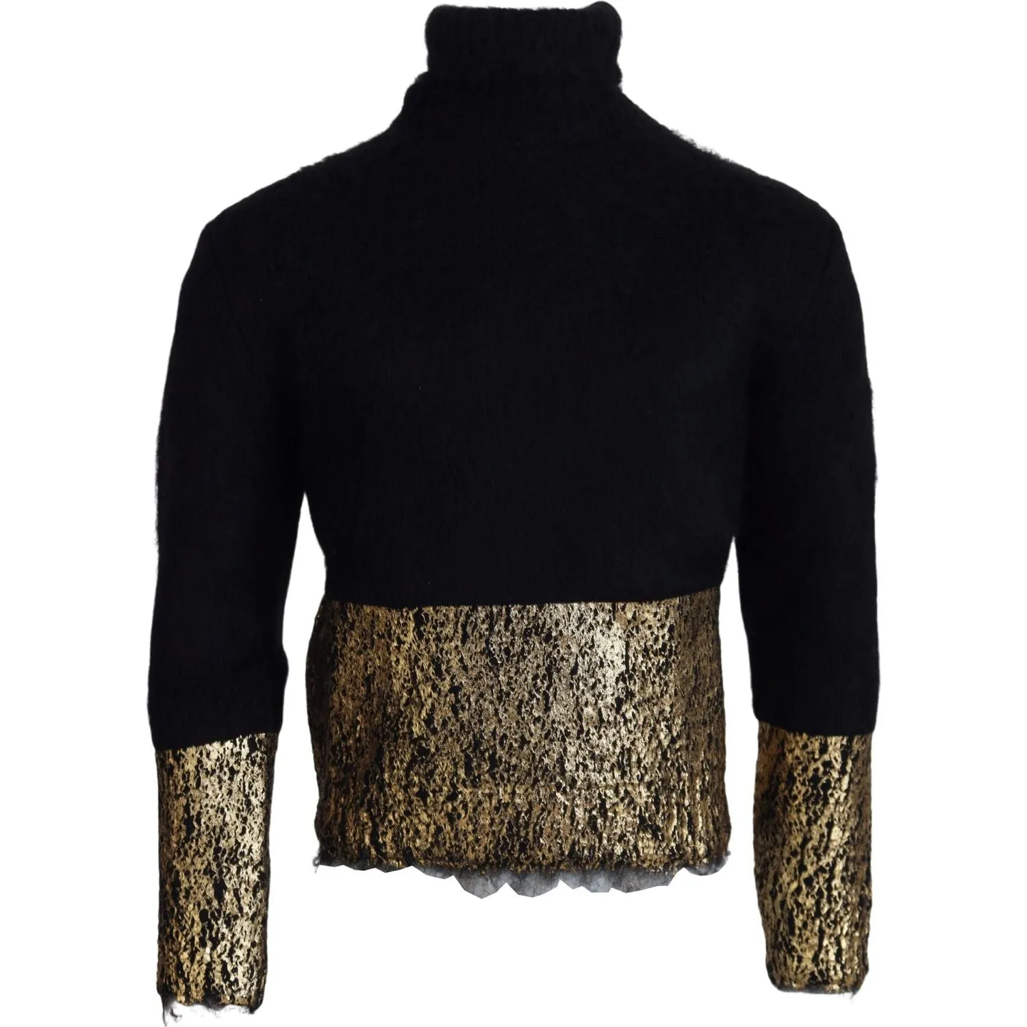 Dolce & Gabbana Stunning Black and Gold Crewneck Sweater