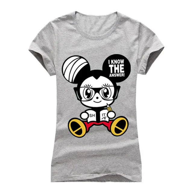 Fashion Summer T shirt Women Striped mouse T Shirts Short Sleeve Cartoon Tee Anchor Printed Tops Cotton Owl T-Shirts lady tops