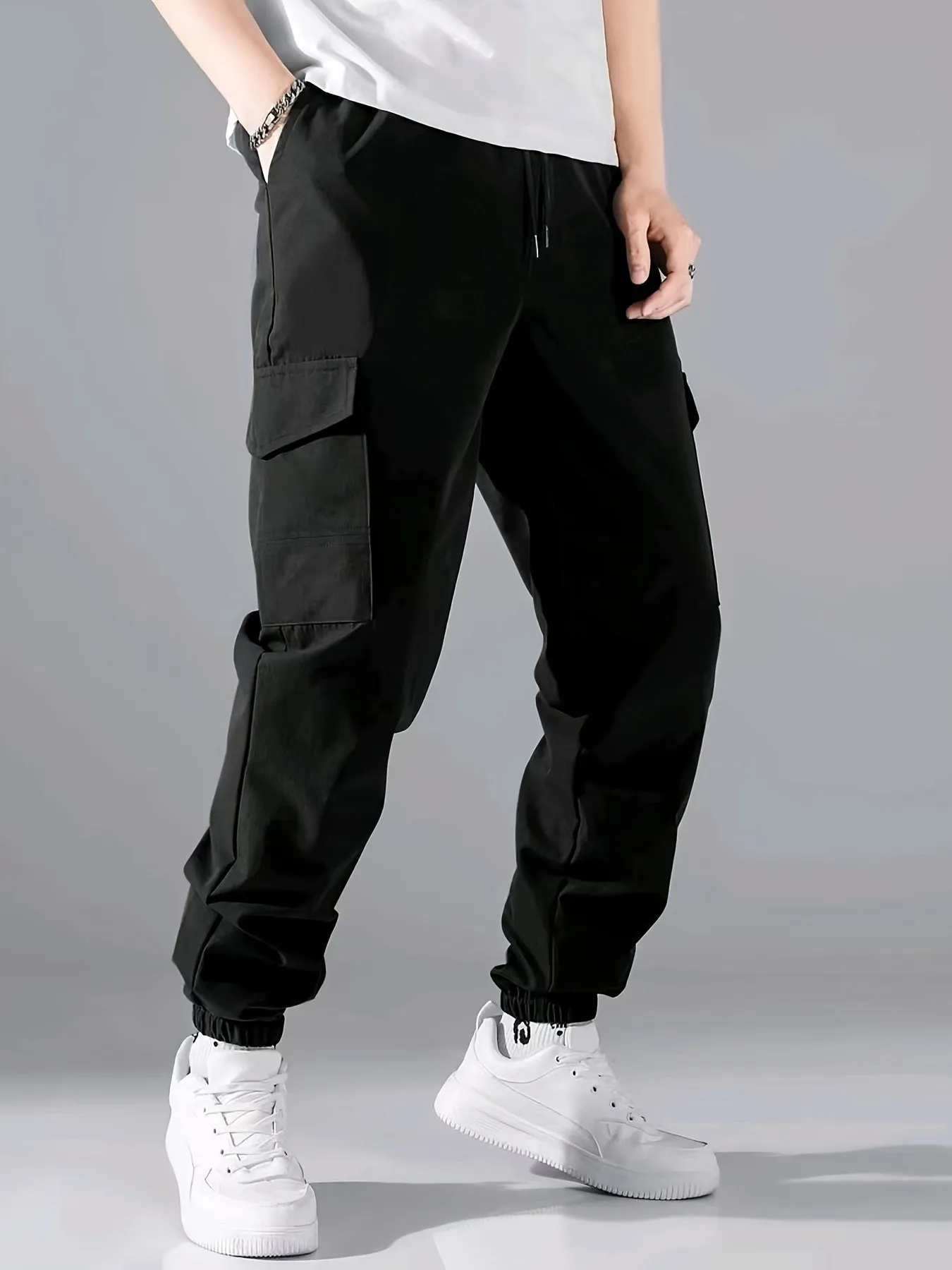 Fashionable Solid Cargo Pants for Mens Urban Street Style