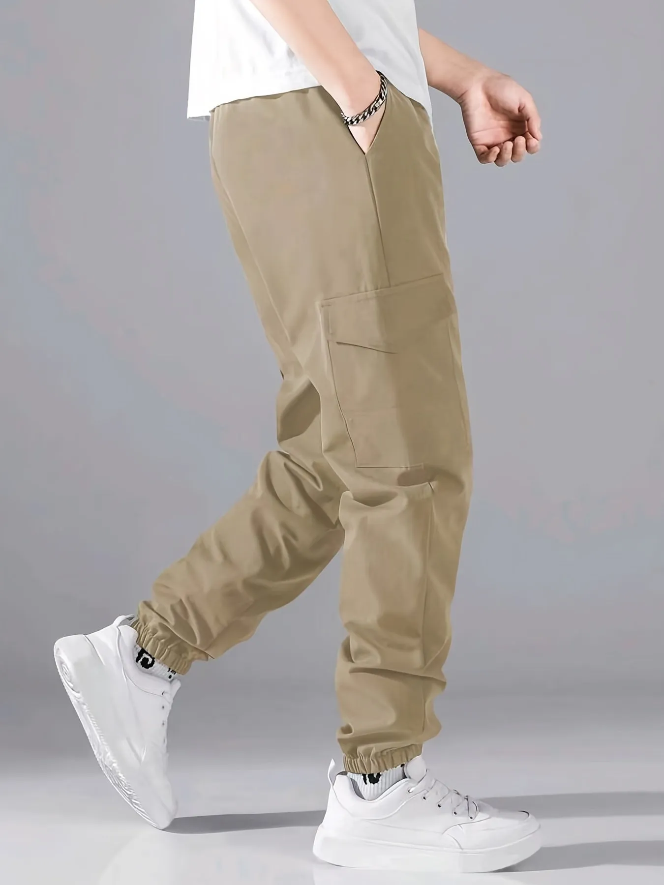 Fashionable Solid Cargo Pants for Mens Urban Street Style