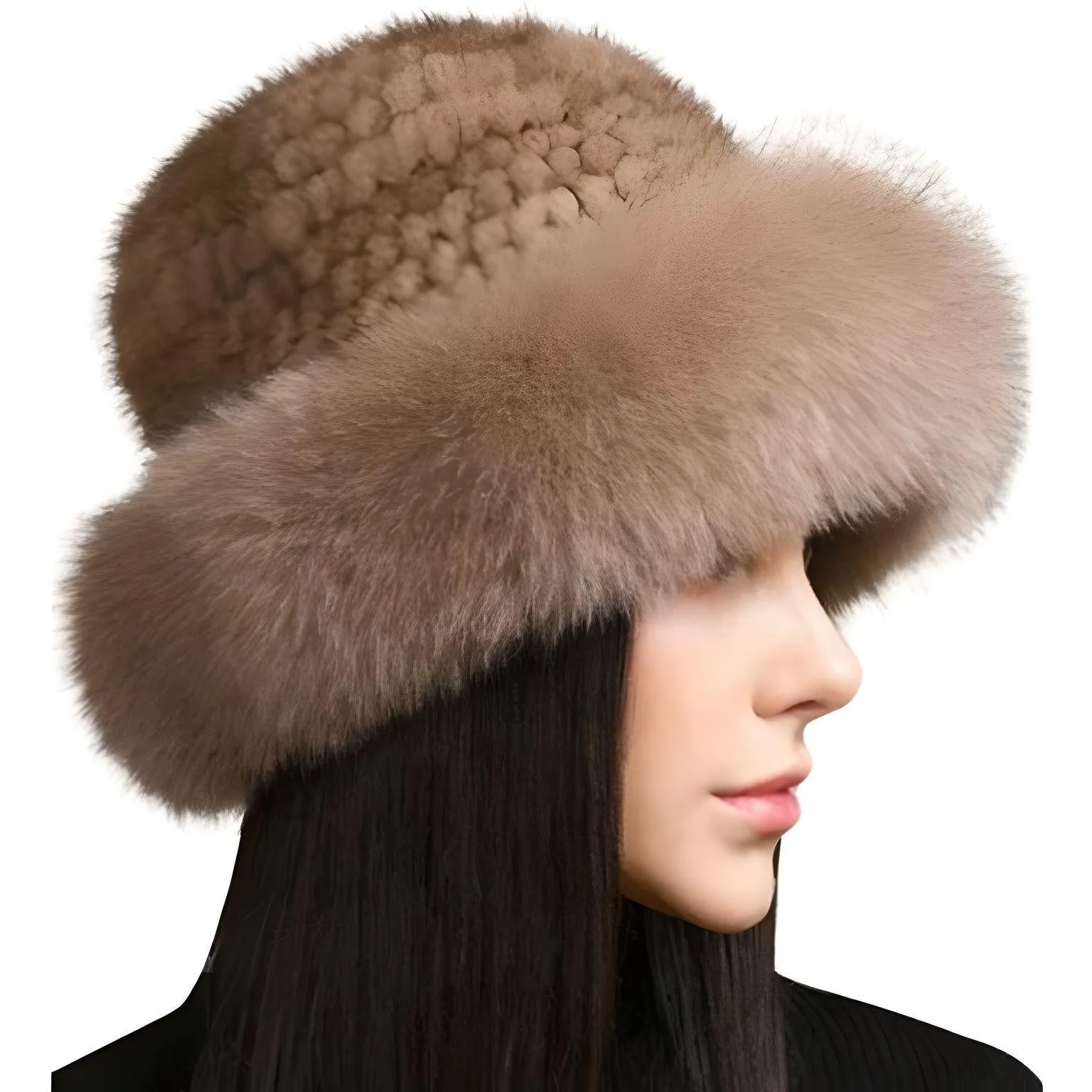 Genuine Real Natural Knitted Mink Fur Hat Cap Luxury Women's Knit Fashion Winter Headwear Warm Real Fox Fur Hats