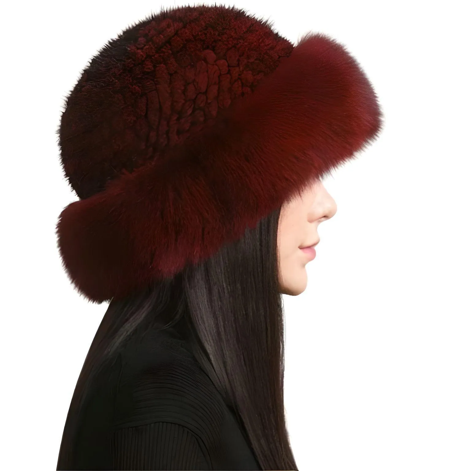 Genuine Real Natural Knitted Mink Fur Hat Cap Luxury Women's Knit Fashion Winter Headwear Warm Real Fox Fur Hats