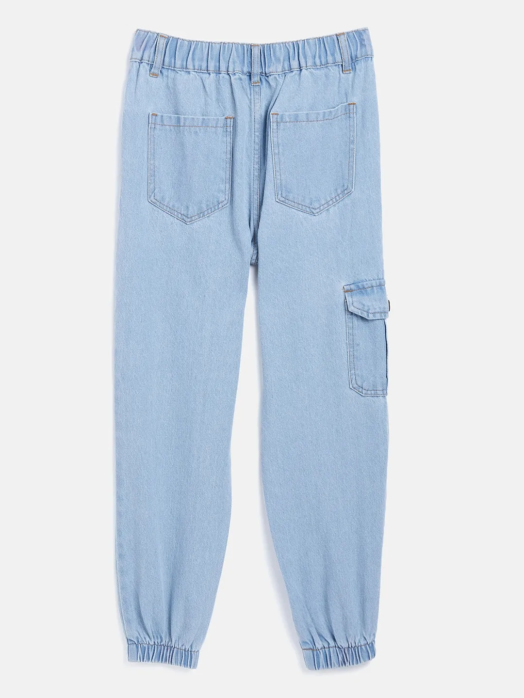 Girls Ice Blue Denim Jogger Jeans