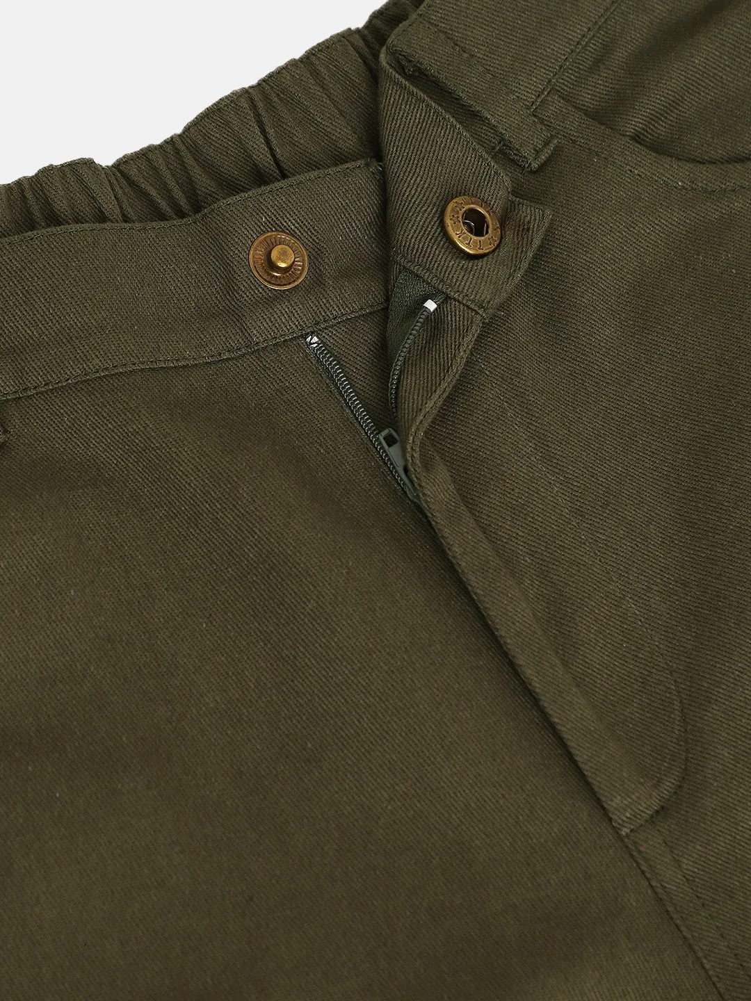 Girls Olive Twill Joggers