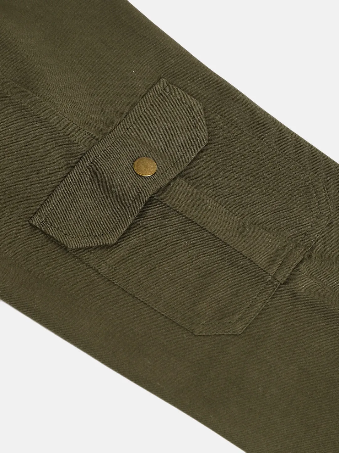 Girls Olive Twill Joggers