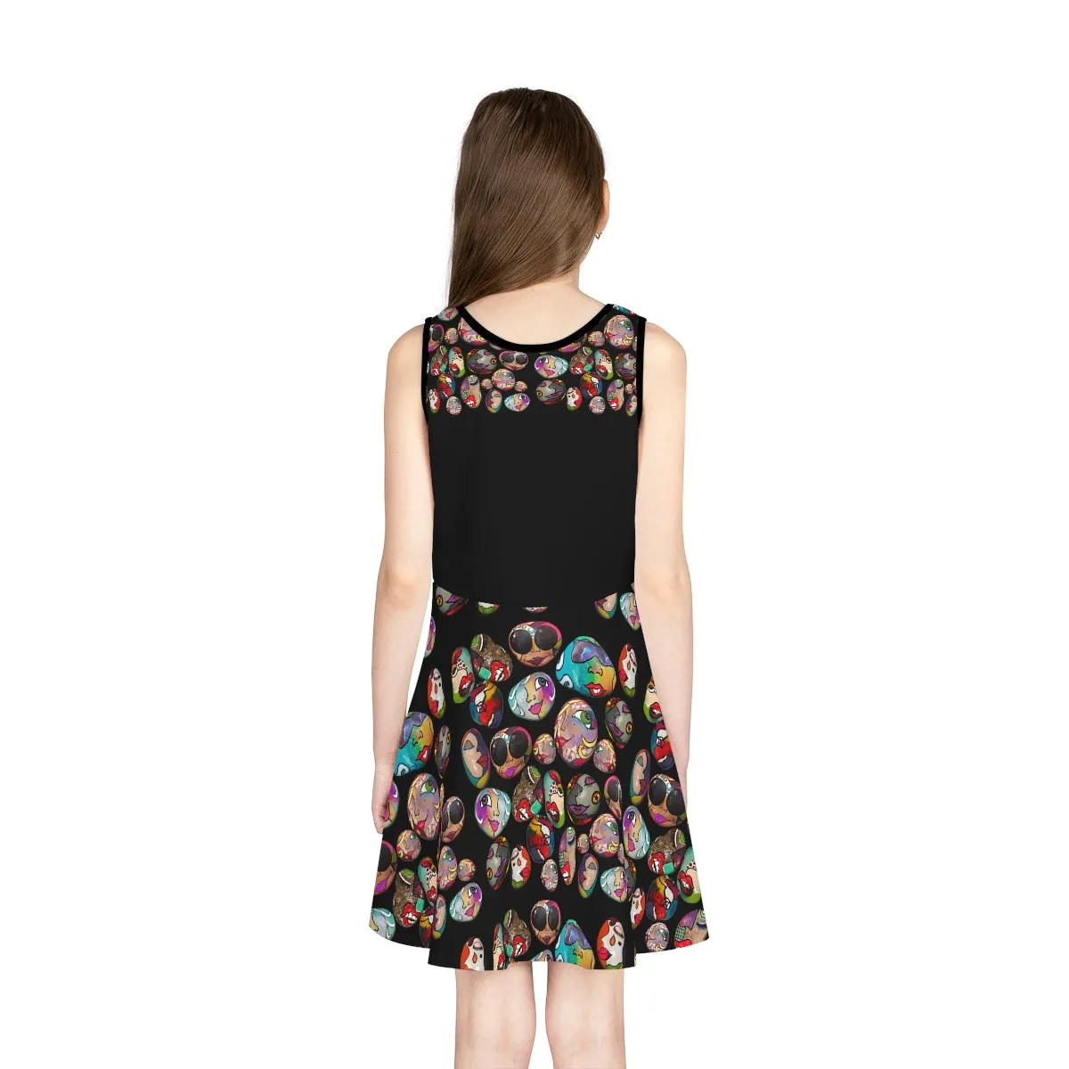 Girls' Sleeveless Sundress (AOP) STONED