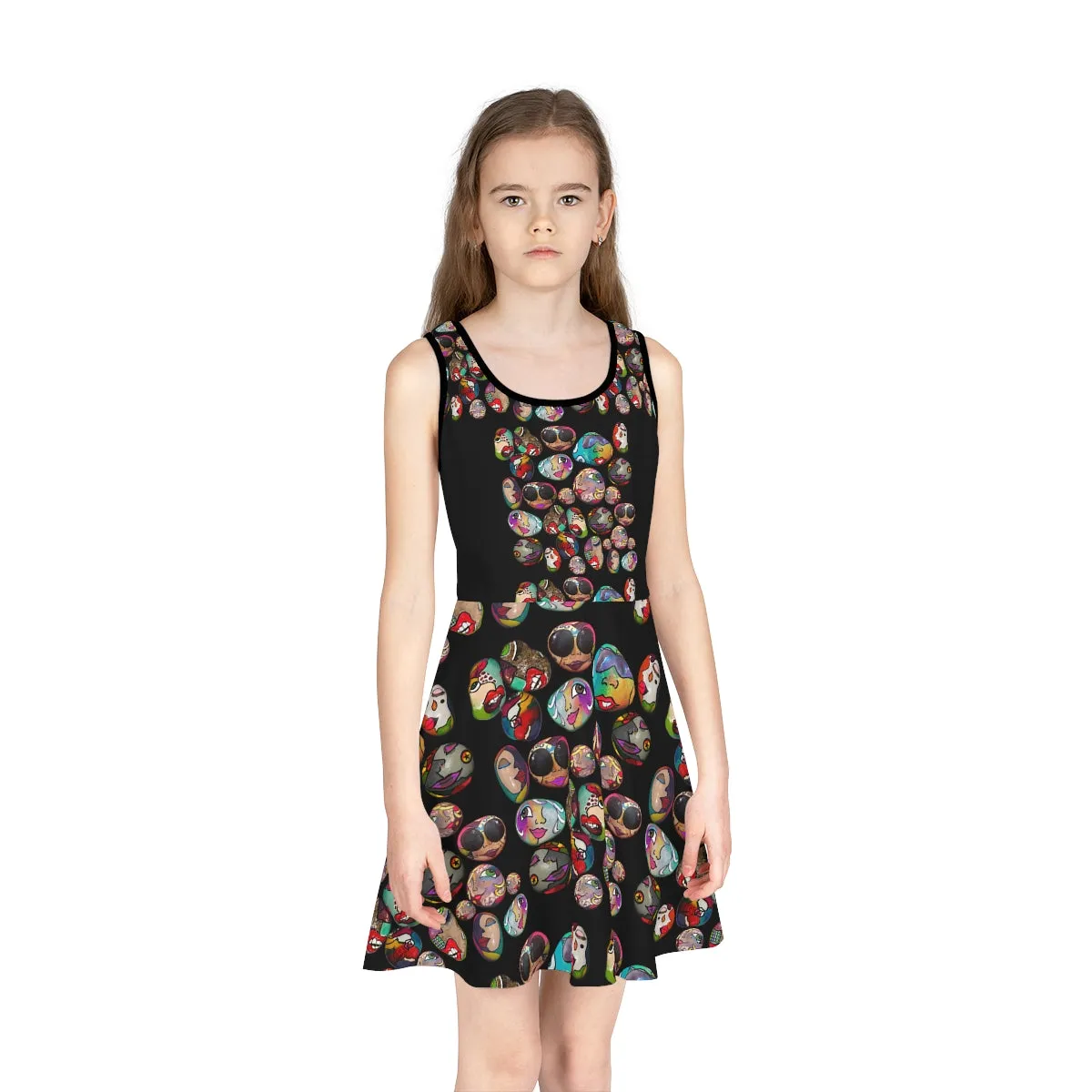 Girls' Sleeveless Sundress (AOP) STONED