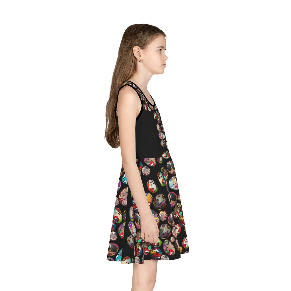 Girls' Sleeveless Sundress (AOP) STONED