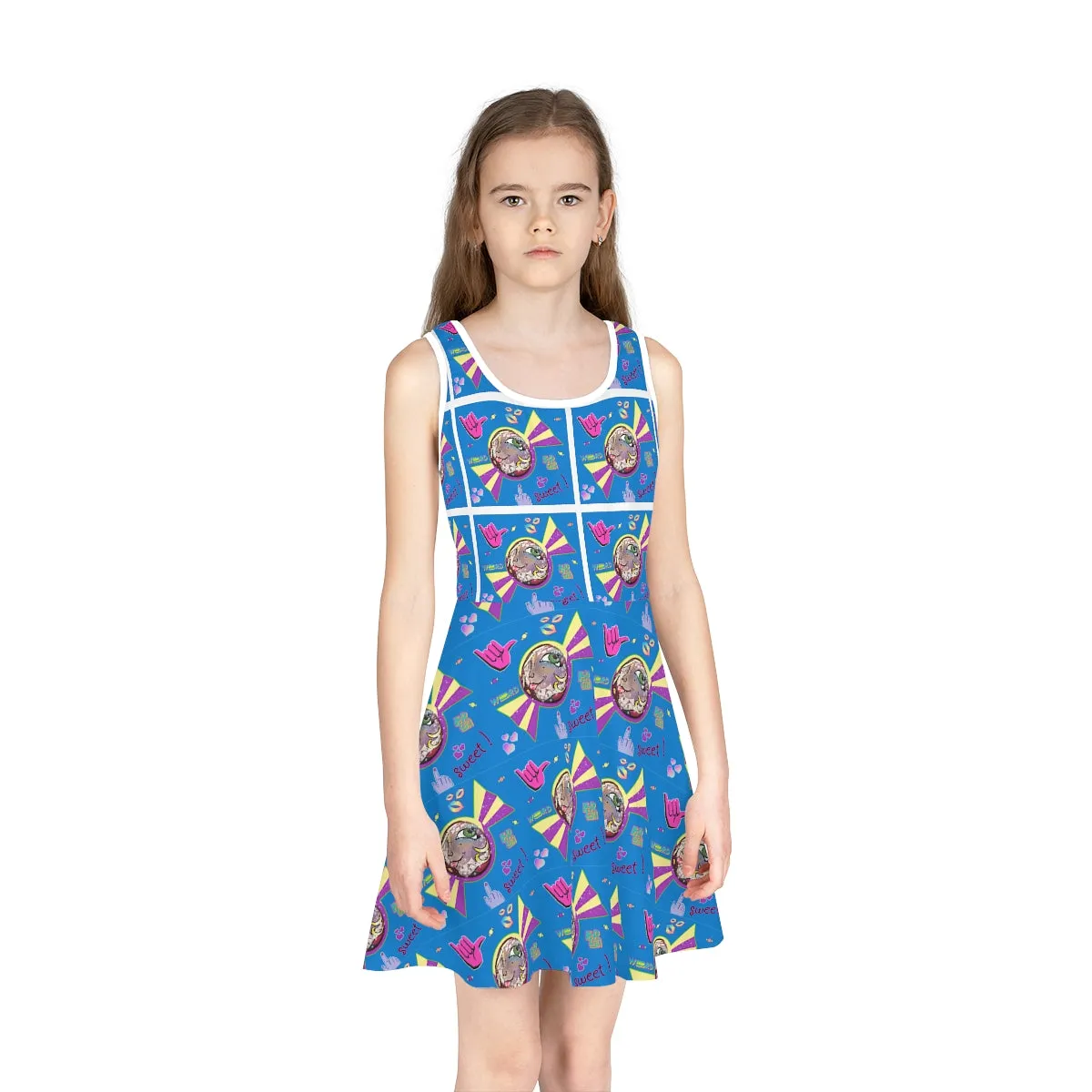 Girls' Sleeveless Sundress (AOP) SWEETIES