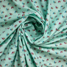 Green Kids Print Poplin Cotton Fabric