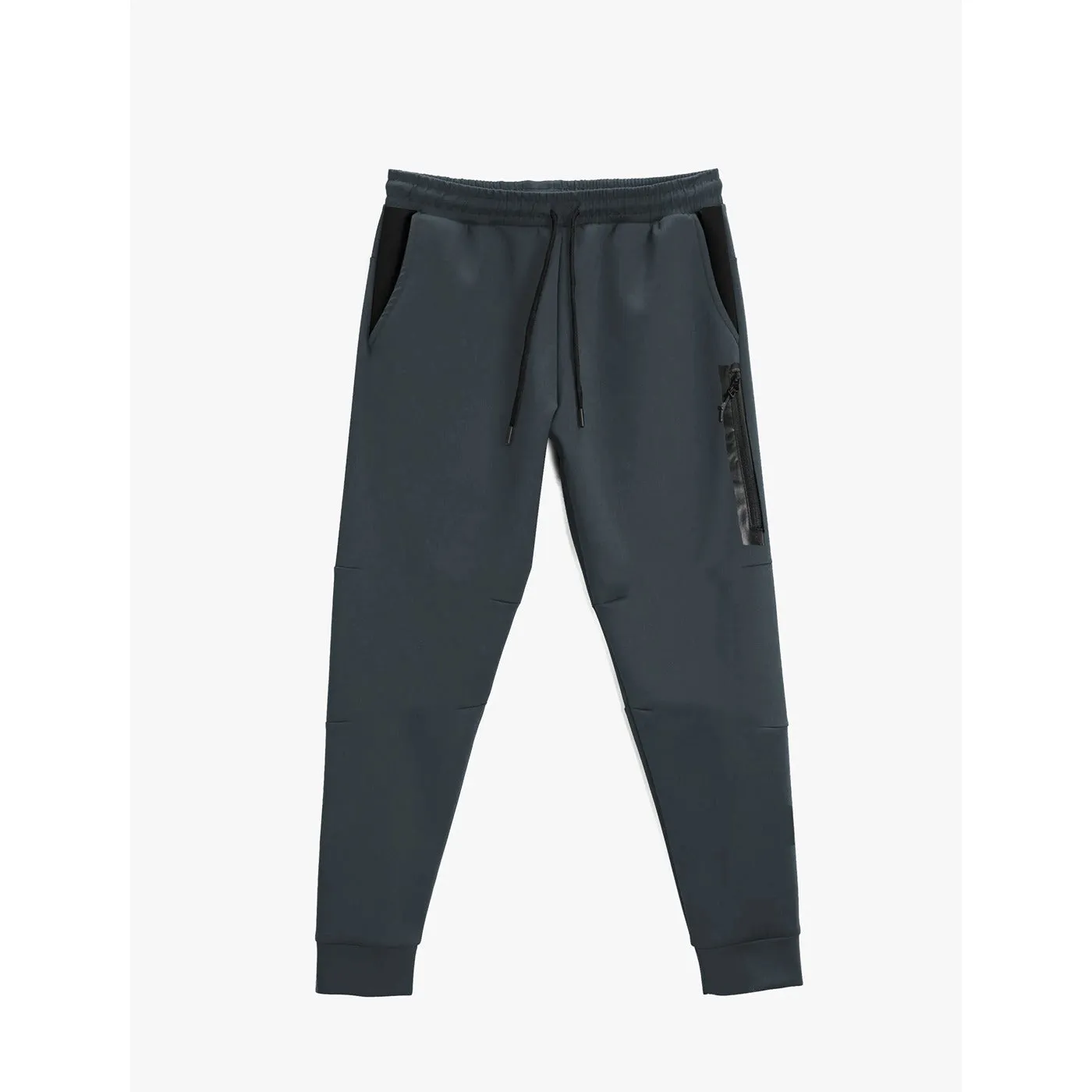 Grey Sports Joggers With Zip Detailing