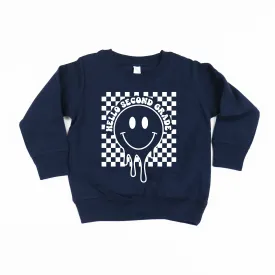 Hello Second Grade - Checker Smiley - Child Sweater