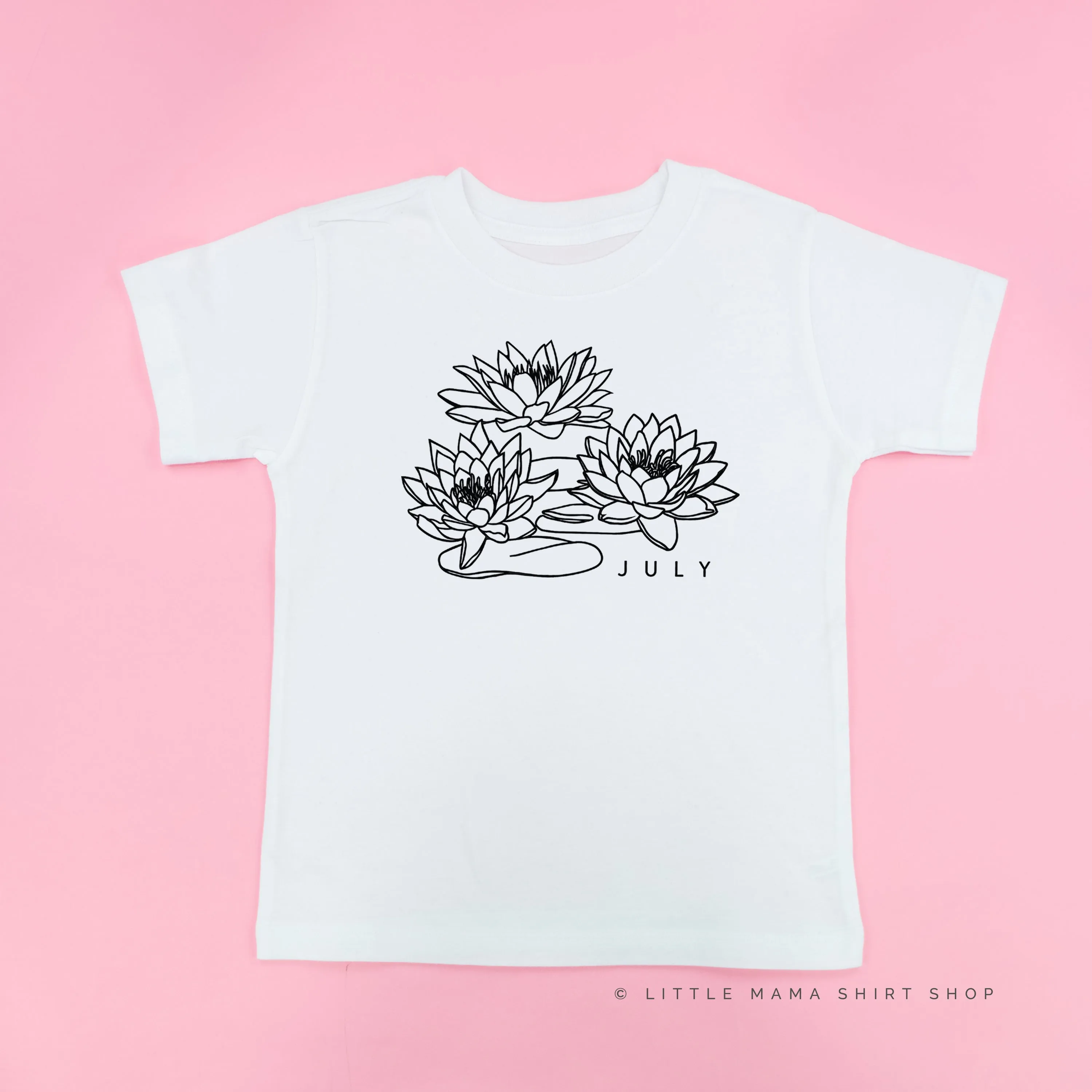 JULY BIRTH FLOWER - Lotus - Short Sleeve Child Shirt