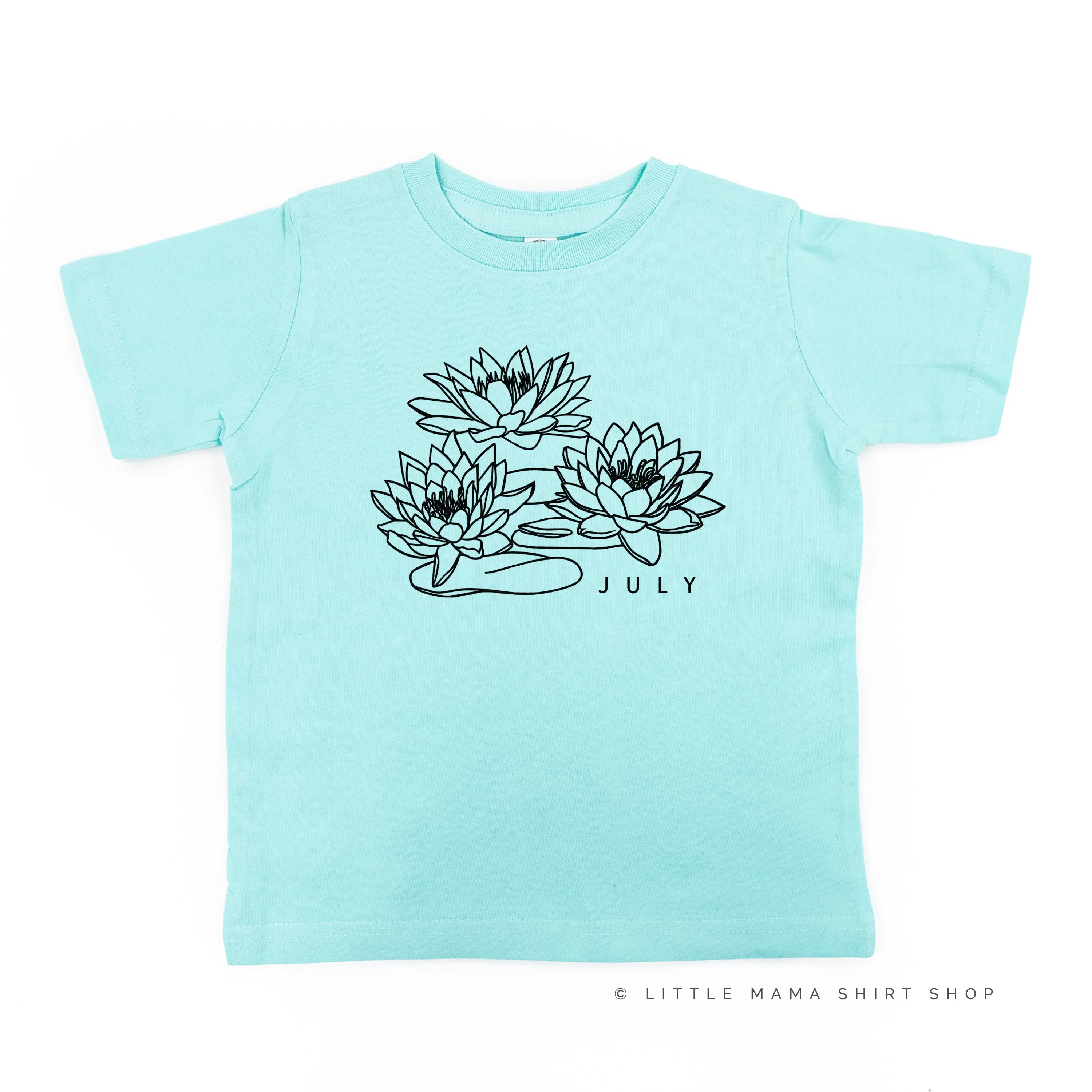 JULY BIRTH FLOWER - Lotus - Short Sleeve Child Shirt