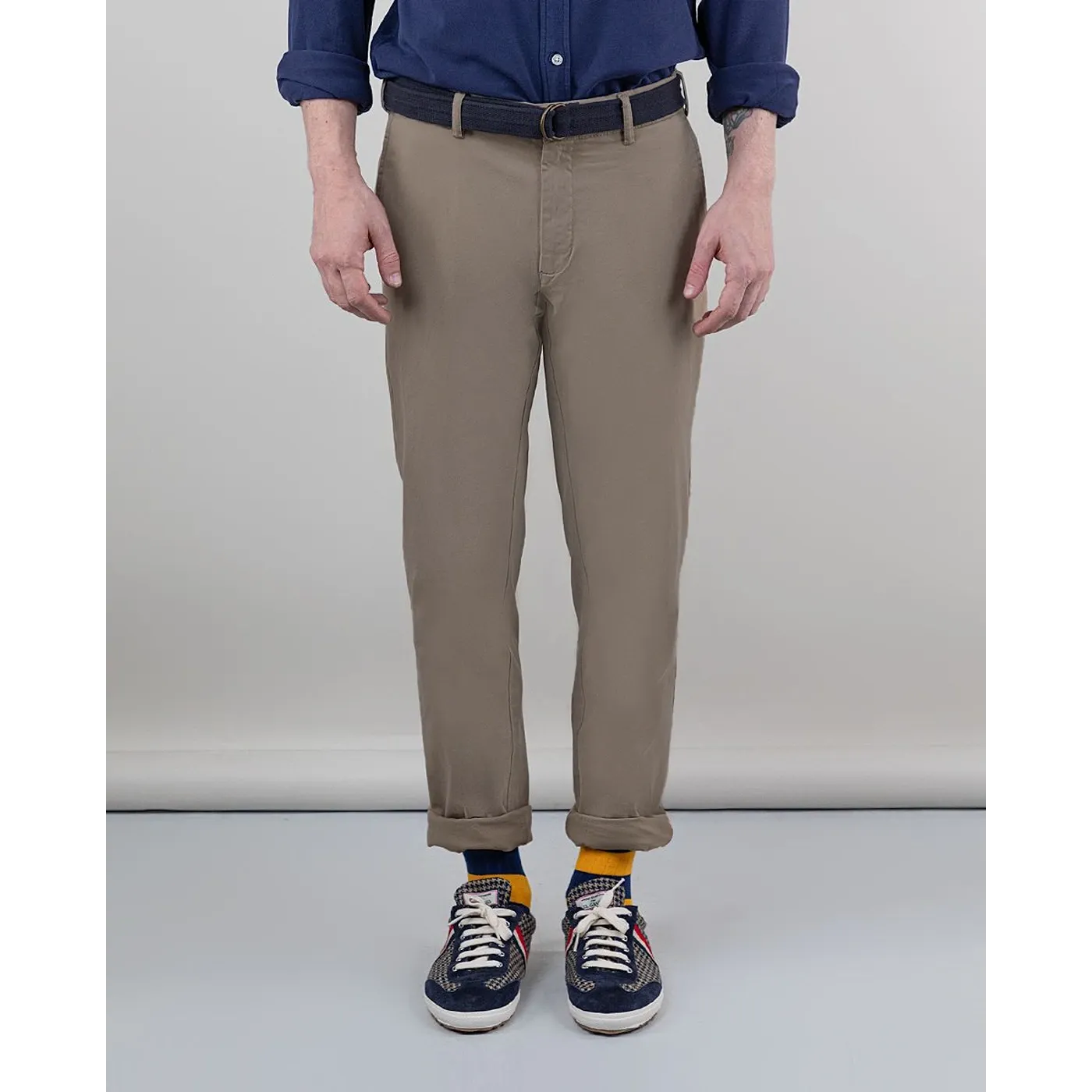 Khaki Basic Cotton Chinos