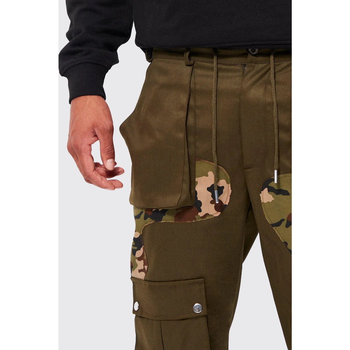 Khaki Tapered Camo Cargo Trouserss