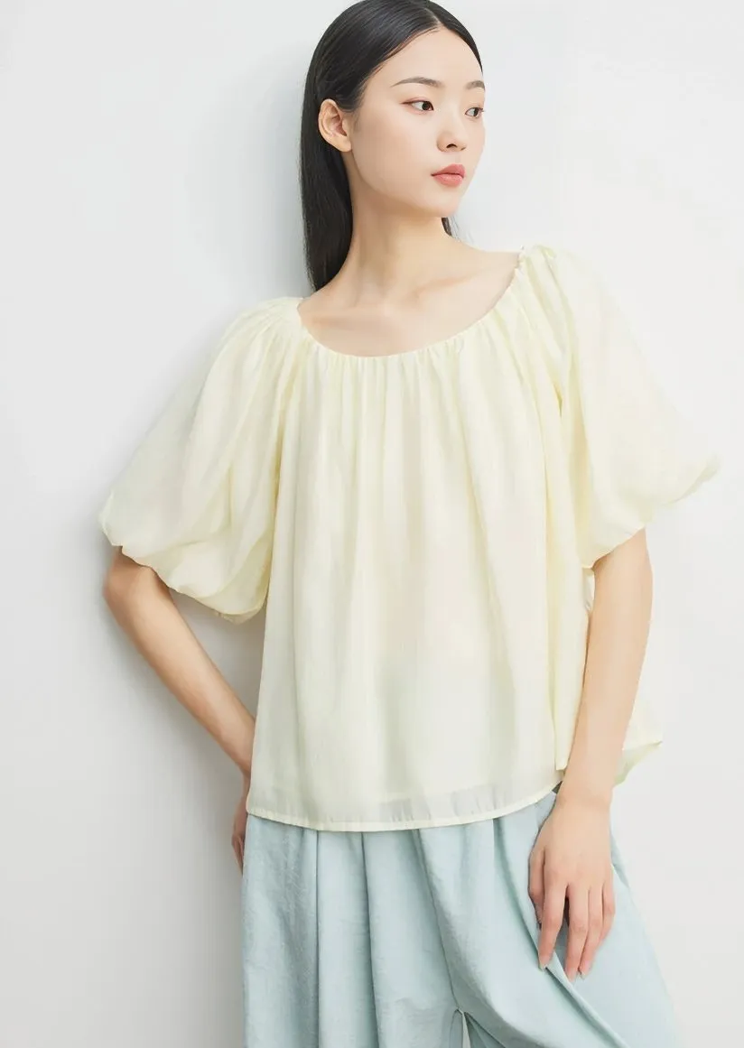 LOOSE SLEEVE GATHERED TOPS