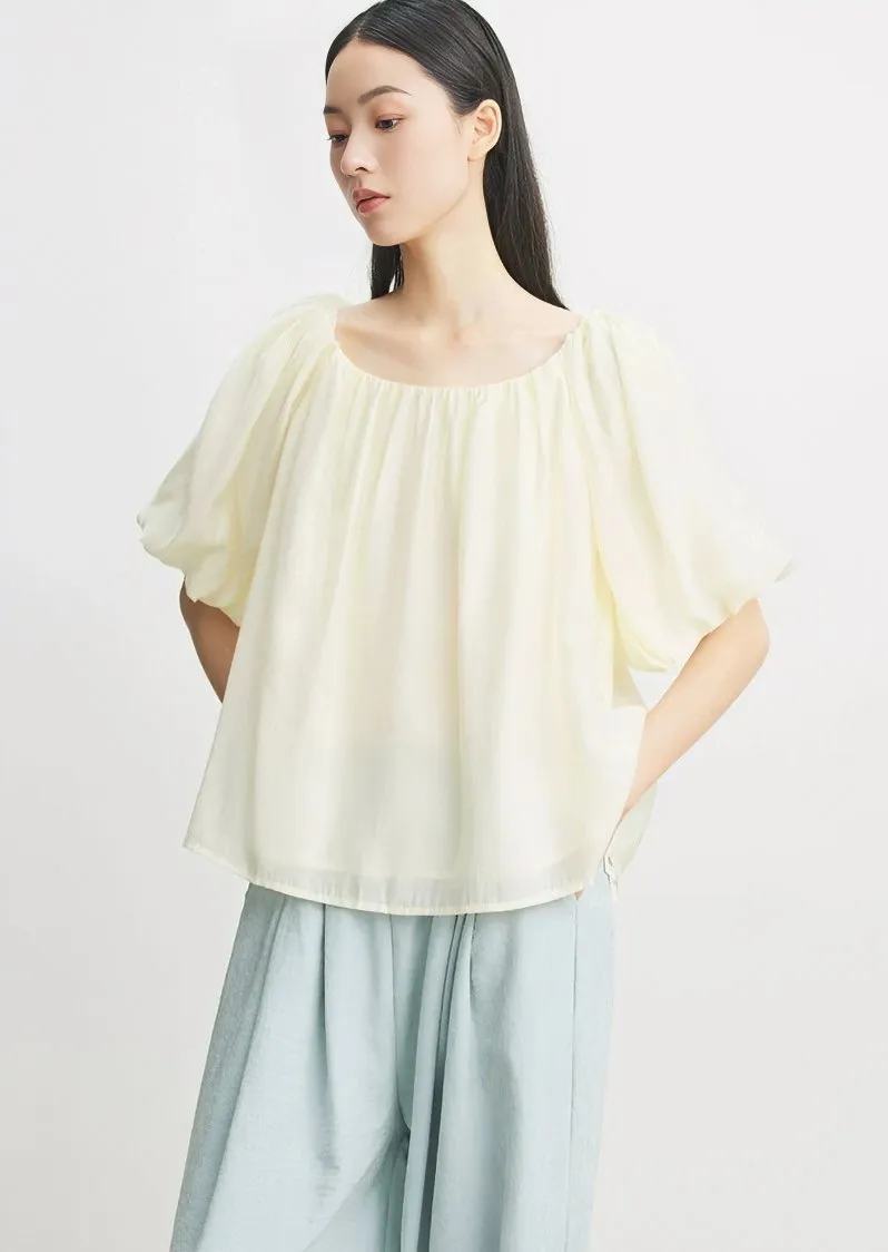 LOOSE SLEEVE GATHERED TOPS