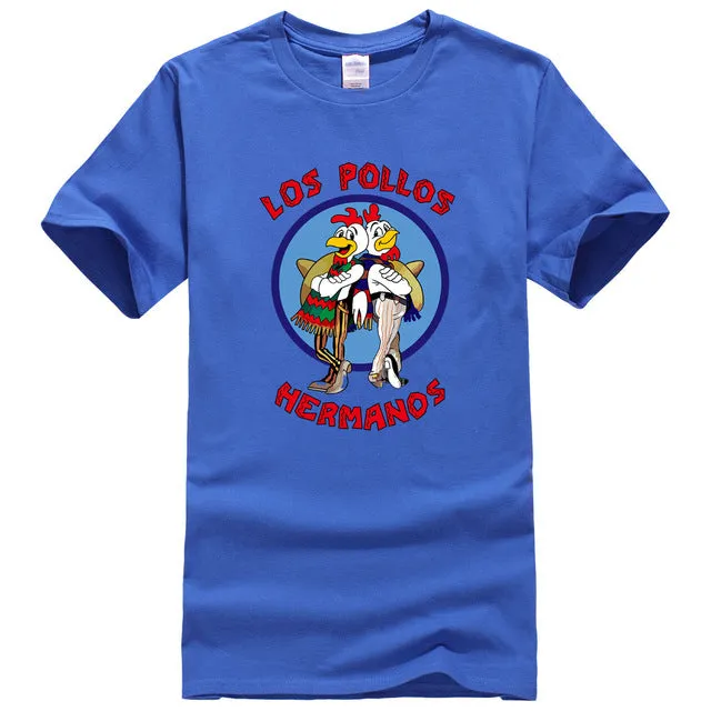 male T Shirts Tops brand clothing hipster 2017 Breaking Bad LOS POLLOS Hermanos Men T Shirt Funny Chicken Brothers streetwear