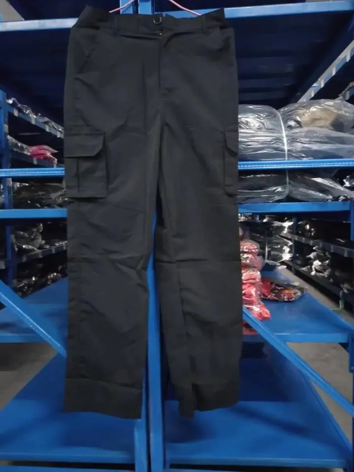 Men’s Cargo Trousers: Durable Work Wear with 6 Pockets, Denim Elastic Pants